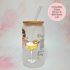 Personalised Pornstar Martini i Frosted Recipe Glass With Custom Character