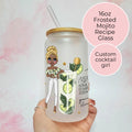 Personalised Mojito Character Glass With Cocktail Recipe, End Of Term Teacher Gift