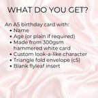 Personalised Rose Sangria Birthday Card, Luxury A5 Greeting Card For Sister Daughter