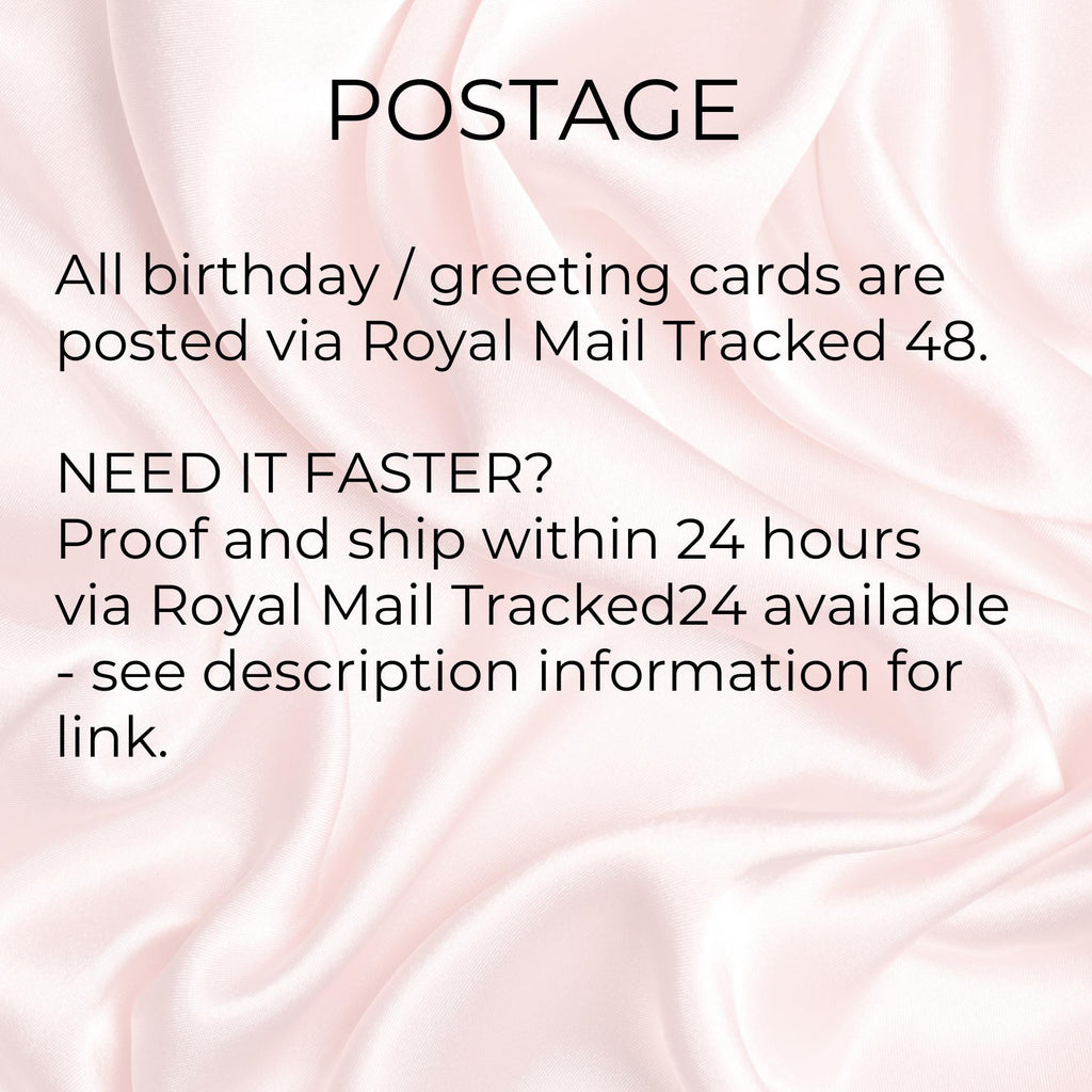 Personalised Rose Sangria Birthday Card, Luxury A5 Greeting Card For Sister Daughter