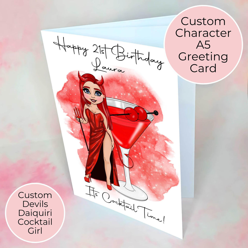Personalised Devils Daiquiri Birthday Card, Halloween Themed Greeting Card
