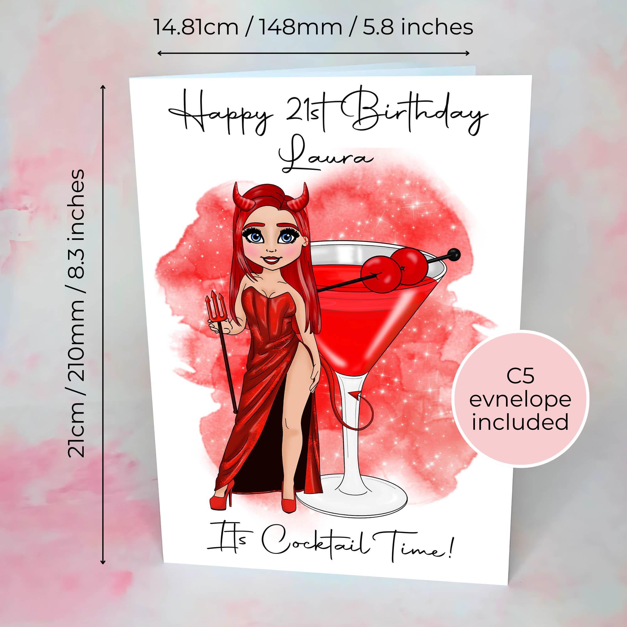 Personalised Devils Daiquiri Birthday Card, Halloween Themed Greeting Card