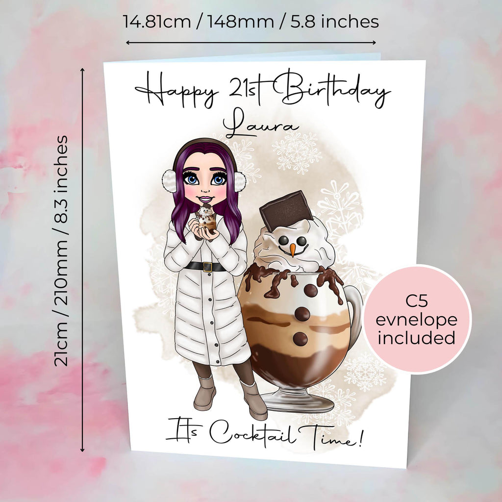 Personalised Dirty Snowman Birthday Card, Christmas Themed Birthday Card For Her