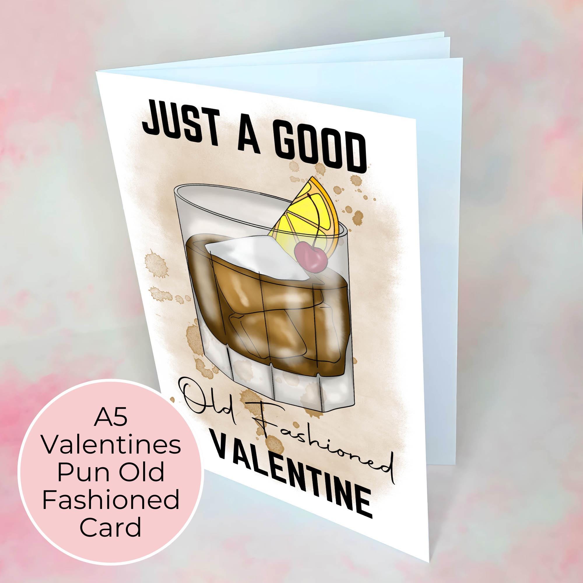 Funny Old Fashioned Pun Card For Him, A5 Greeting Card For His Valentines Day