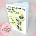 Punny Mojito Greeting Card For His Or Her Birthday, Mojito Cocktail A5 Card