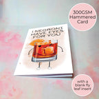 Funny Negroni Cocktail Illustration Card For Him, Cocktail Pun Card A5