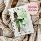 Personalised Appletini Cocktail Spiral Journal, Cocktail Planning Notebook Gift For Her