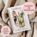 Personalised Long Island Iced Tea Cocktail Spiral Journal, Cocktail Planning Notebook Gift For Her
