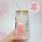 Personalised Woo Woo Character Glass With Cocktail Recipe, Couples Night In Cocktail Drinkware