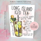 Personalised Long Island Iced Tea Birthday Card, Custom Character Cocktail Card For Her