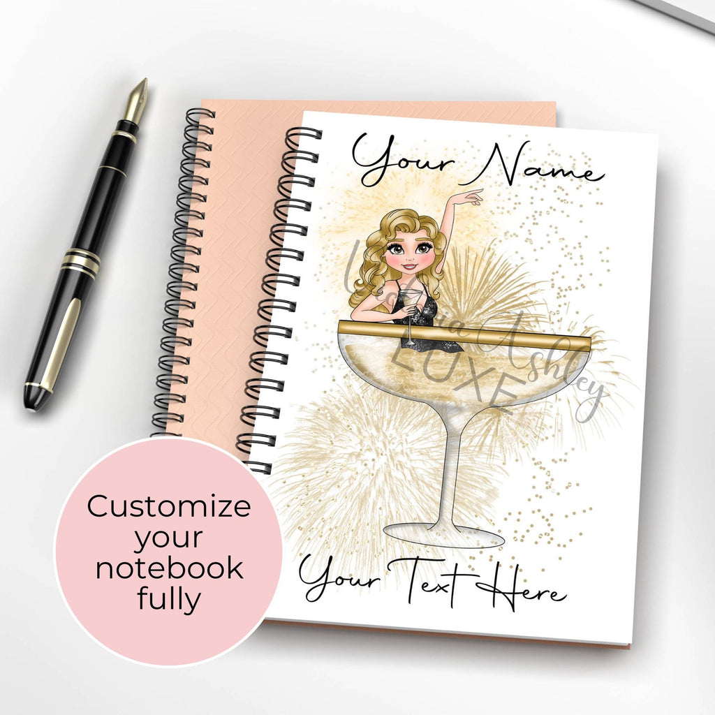 Personalised A5 Martini Notebook, Graduation Gift For Uni Student