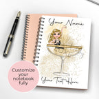 Personalised A5 Martini Notebook, Graduation Gift For Uni Student