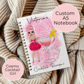 Personalised Cosmopolitan Wire Bound Notebook, A5 Lined Page Planner Gift
