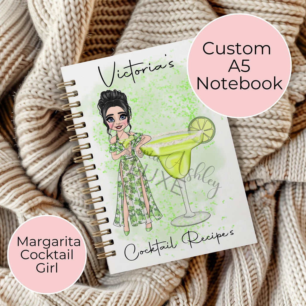 Personalised Margarita Notebook, A5 Lined Page Journal Gift For Mum Sister
