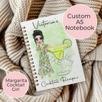 Personalised Margarita Notebook, A5 Lined Page Journal Gift For Mum Sister