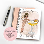 Personalised Pornstar Martini Cocktail Spiral Journal, Cocktail Planning Notebook Gift For Her