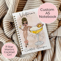 Personalised Pornstar Martini Cocktail Spiral Journal, Cocktail Planning Notebook Gift For Her