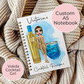 Personalised AU Vodka Inspired Notebook, Cocktail Party Recipe Notebook Gift