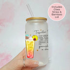 Personalised Tequila Sunrise Character Glass With Cocktail Recipe, Milestone Birthday Gift