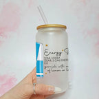 Personalised Energy Drink Character Glass With Cocktail Recipe, 18th 21st Birthday Gift For Her