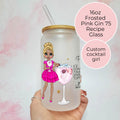 Personalised Pink Gin 75 Character Glass With Cocktail Recipe
