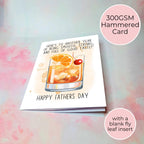 Personalised Old Fashioned Whiskey Father's Day Card, Custom Character Dad Greeting Card