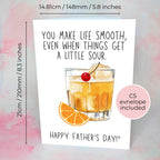Personalised Whiskey Sours Father's Day Card, Custom Character Dad Greeting Card