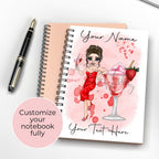 Personalised A5 Strawberry Daiquiri Notebook Gift, Summer Soiree Gift For Graduation