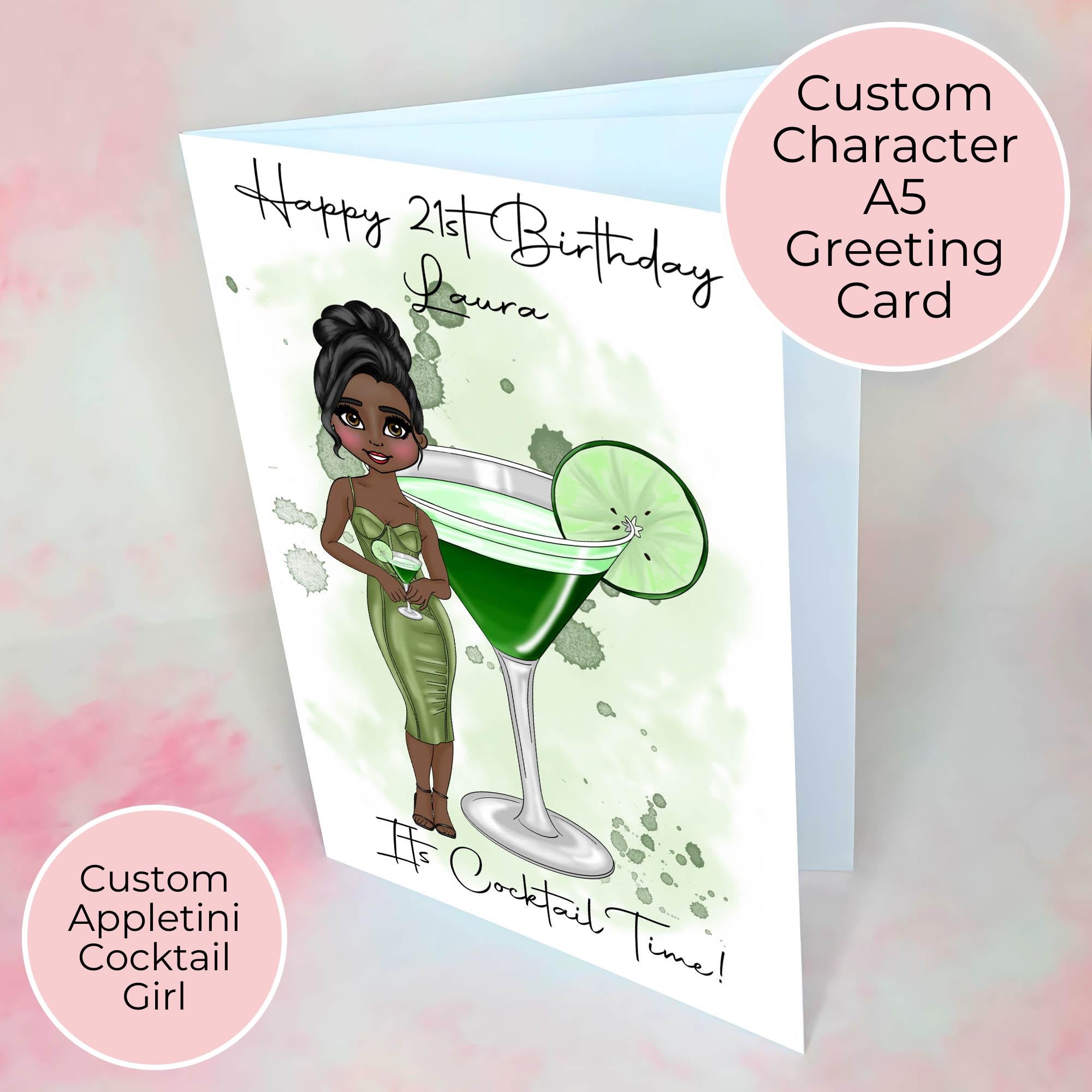 Personalised Appeltini Birthday Card, A5 Milestone Birthday Card For A Friend