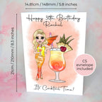 Personalised Sex on the Beach Birthday Card, A5 Summer Cocktail Greeting Card For Her