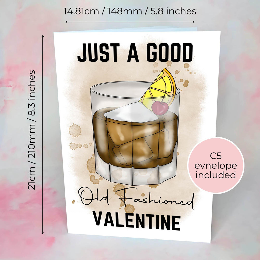 Funny Old Fashioned Pun Card For Him, A5 Greeting Card For His Valentines Day