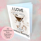 Funny Espresso Martini Cocktail Illustration Card, Pun A5 Card For Girl Friend