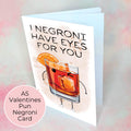 Funny Negroni Cocktail Illustration Card For Him, Cocktail Pun Card A5