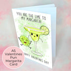Funny Margarita Valentines Cocktail Card, A5 Greeting Card For Him Or Her