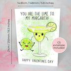 Funny Margarita Valentines Cocktail Card, A5 Greeting Card For Him Or Her