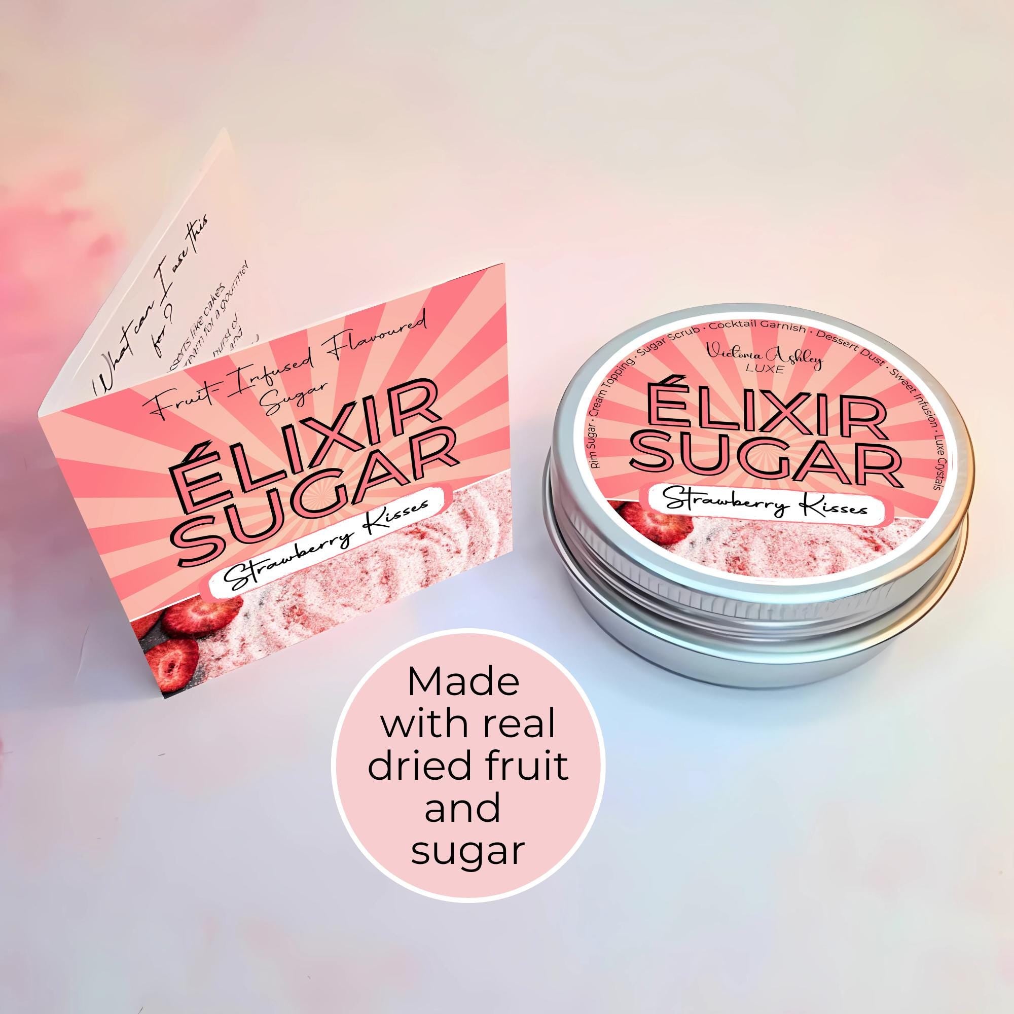 Strawberry Infused Flavoured Artisan Giftable Sugar Tin #FRS