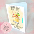 Personalised Mai Tai Cocktail Drink Card, Rum Lover Cocktail Gift For Her