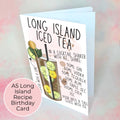 Personalised Long Island Iced Tea Birthday Card, Custom Character Cocktail Card For Her