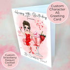 Personalised Strawberry Daiquiri Birthday Card, Summer Soiree Greeting Card For Her