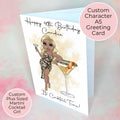 Personalised Plus Sized Martini Cocktail Girl Birthday Card, A5 Greeting Card For Her