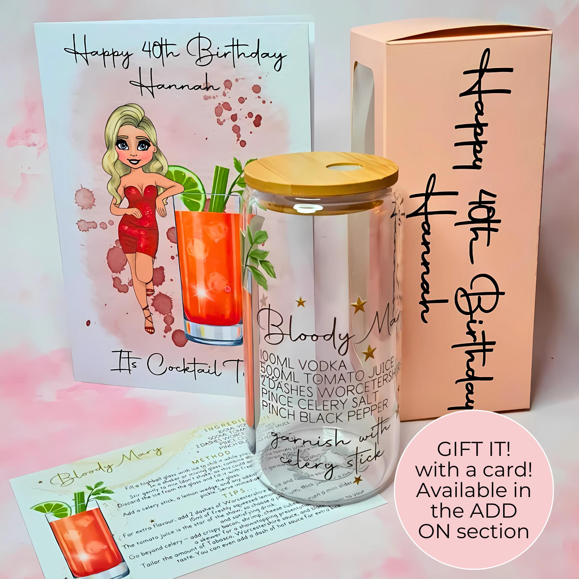 Personalised Dirty Snowman Character Glass With Cocktail Recipe, Christmas Stocking Stuffer For Her