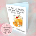 Personalised Whiskey Sours Father's Day Card, Custom Character Dad Greeting Card