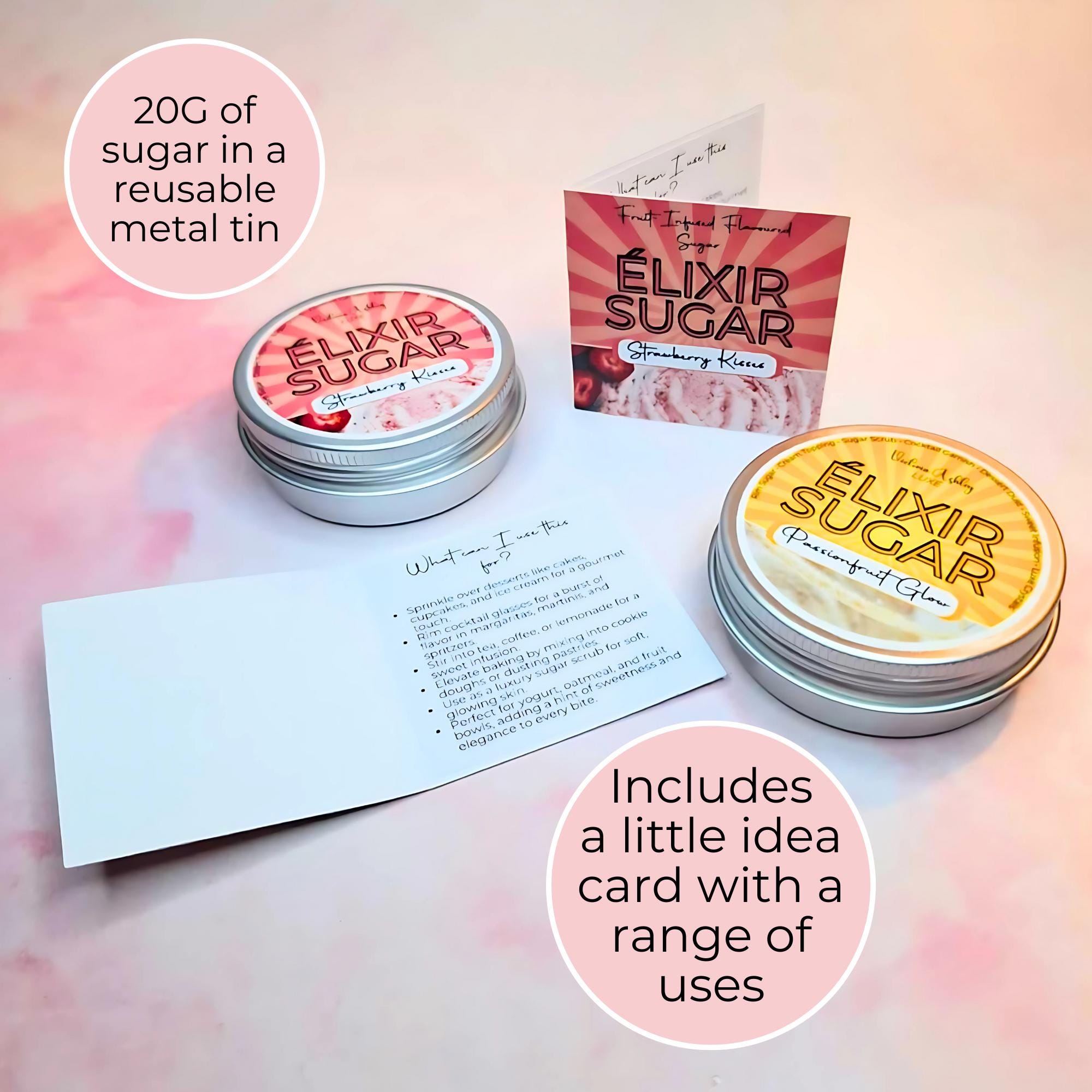 Strawberry Infused Flavoured Artisan Giftable Sugar Tin #FRS