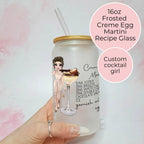 Crème Egg Martini 16oz Frosted Cocktail Recipe Drinkware, Easter Themed Personalised Cocktail Glassware Gift, Easter Weekend Milestone Birthday Gift #EG