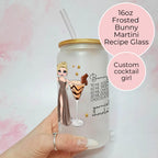 Bunny Martini Easter 16oz Frosted Cocktail Drinkware, Easter Birthday Cocktail Party Gift, Personalised Character Gift For Her Milestone Birthday #EG