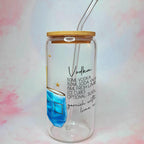 16oz Vodka Girl Cocktail Recipe Glass with Bamboo Lid & Straw