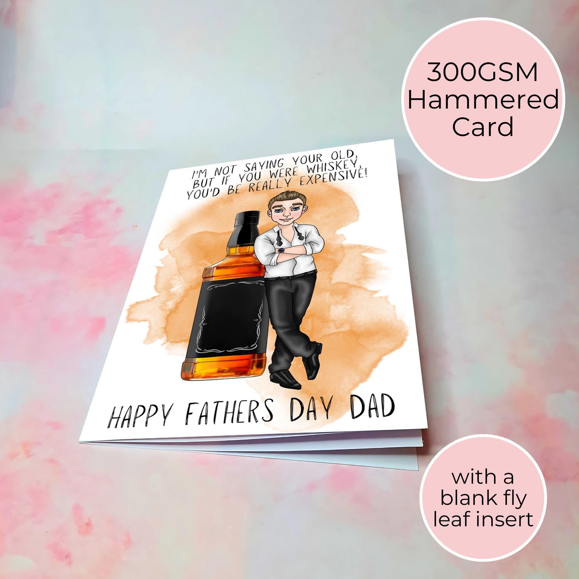 Personalised Jack Daniels Whiskey Father's Day Card, Custom Character Dad Greeting Card
