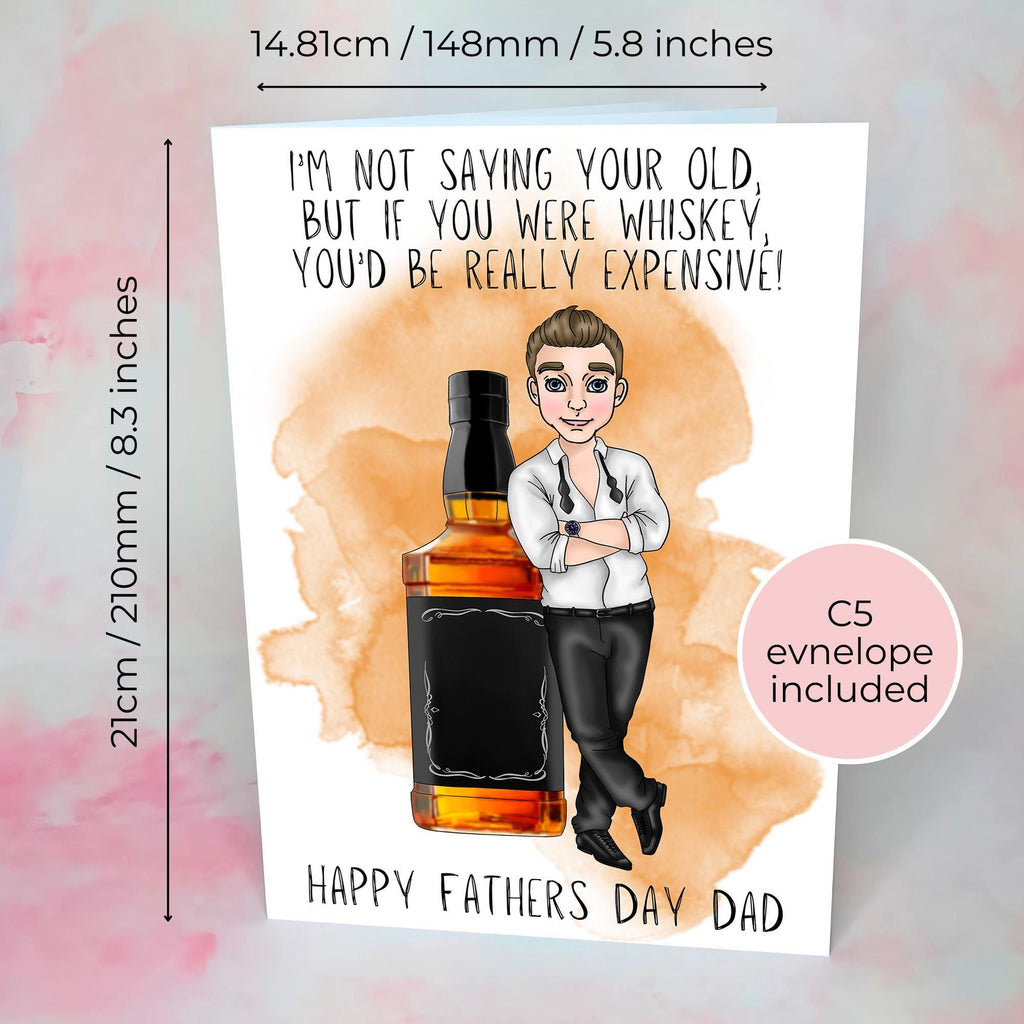 Personalised Jack Daniels Whiskey Father's Day Card, Custom Character Dad Greeting Card