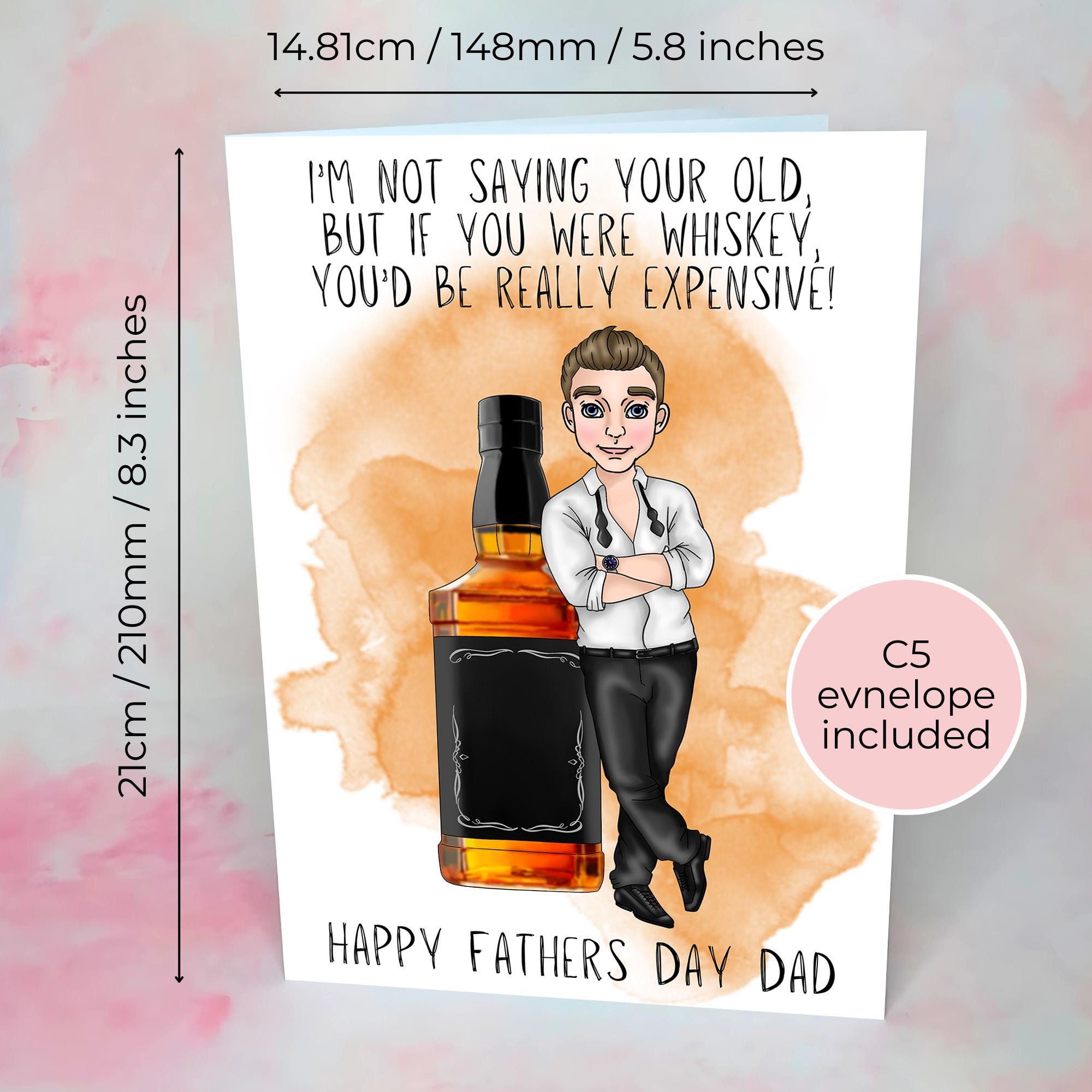 Personalised Jack Daniels Whiskey Father's Day Card, Custom Character Dad Greeting Card