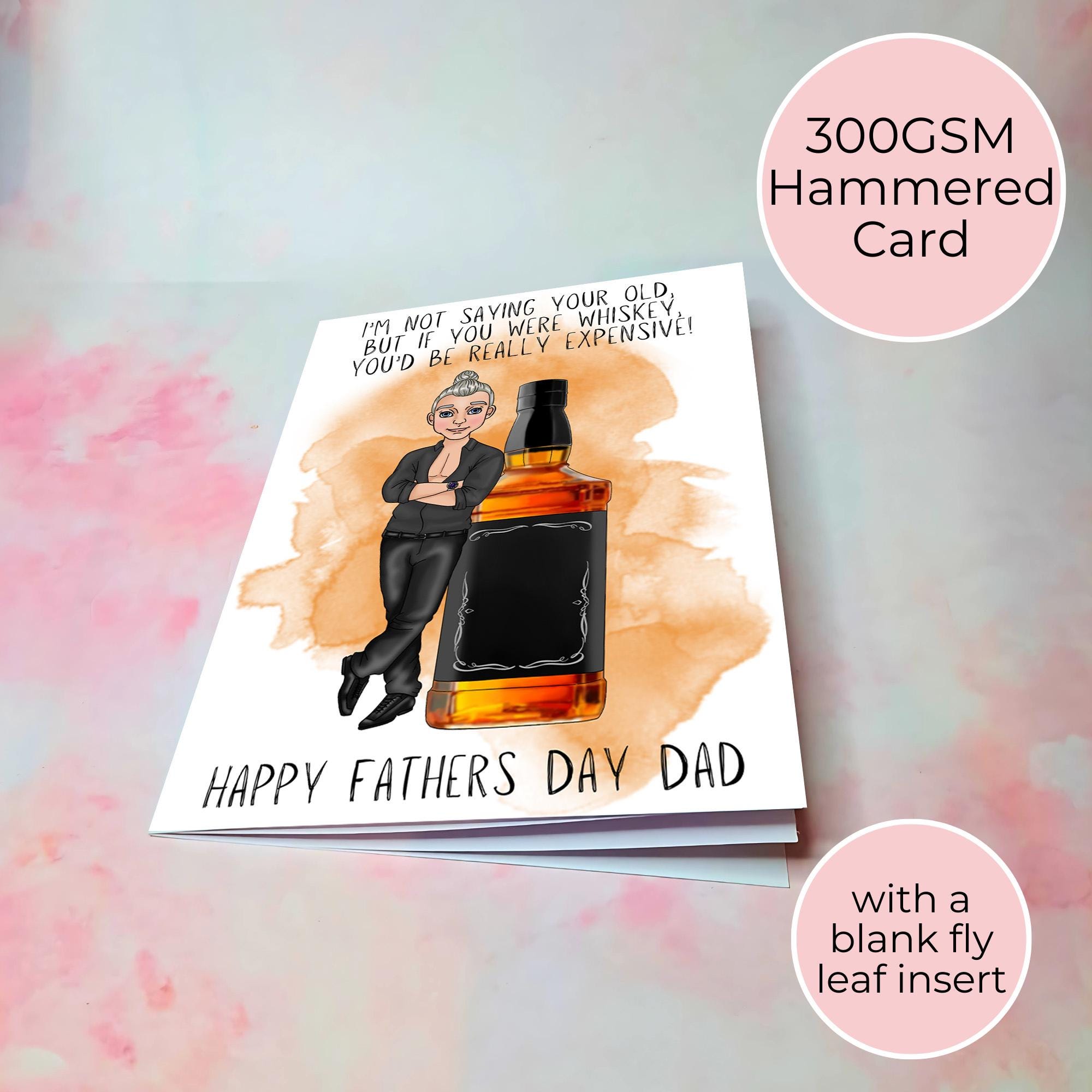 Personalised Jack Daniels Whiskey Father's Day Card, Custom Character Dad Greeting Card